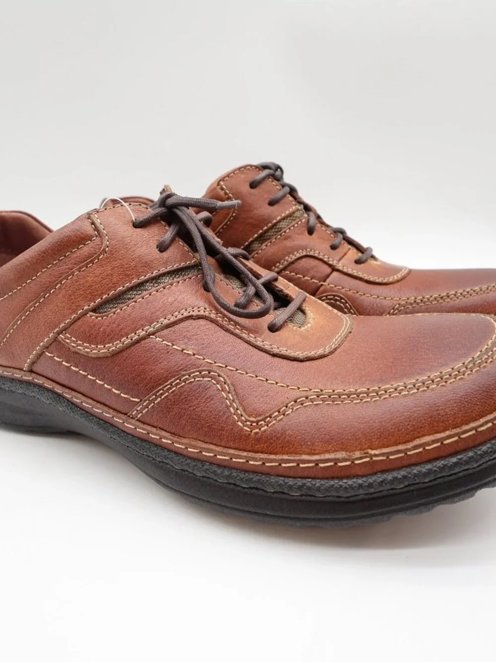 Hush Puppies Pathway Oxford 9 Tan Leather Comfort Vintage Y2K NOS
